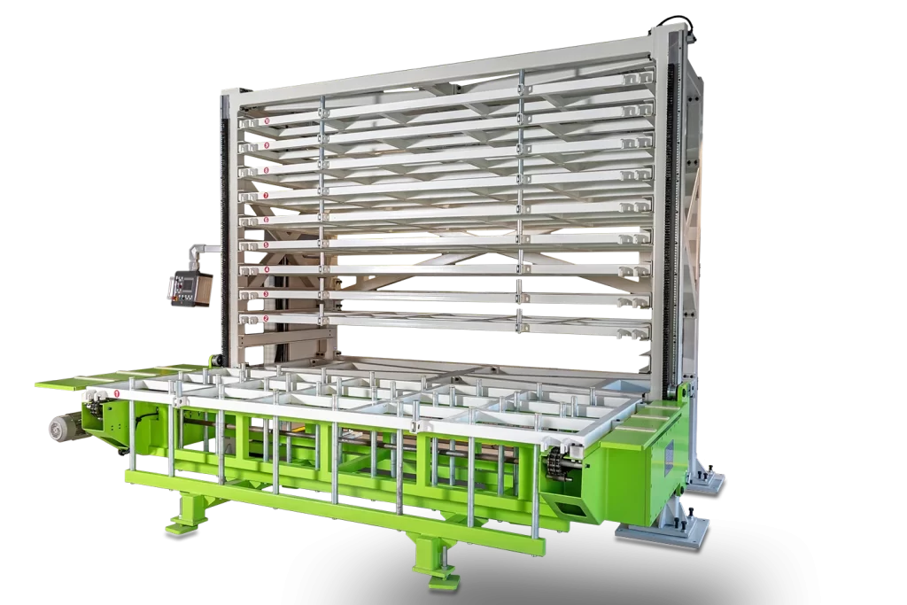 stackmaster för lagring av formatplåt mot vit bakgrund