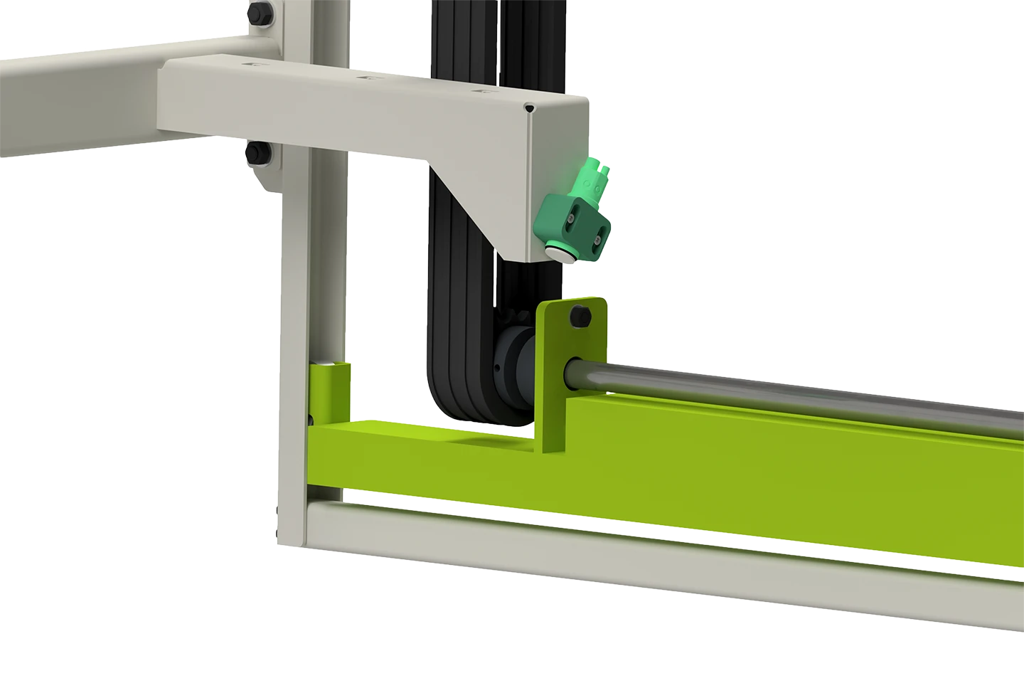 ultrasonisk coilsensor som mäter av coilen mot vit bakgrund