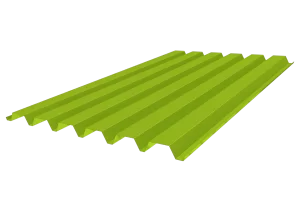 renderad plåtprofil alp mot vit bakgrund